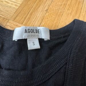 Agolde black Ribbed Knit bodysuit small